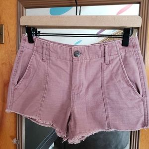 Pink denim shorts
